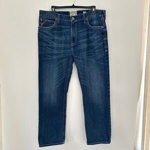 Ariat M4 Adkins Relaxed Bootcut Jeans Mens 42x32 Dark Wash Stretch Turnout Blue